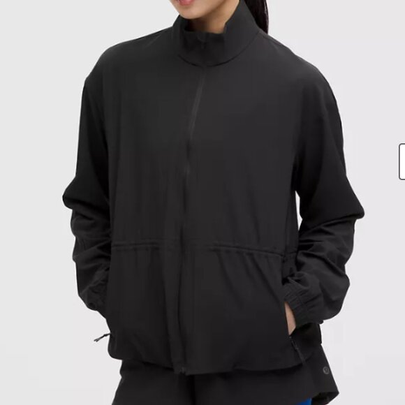 Lululemon UV-Protective Cinch-Waist Running Jacket in Black, Size Medium - Picture 5 of 10